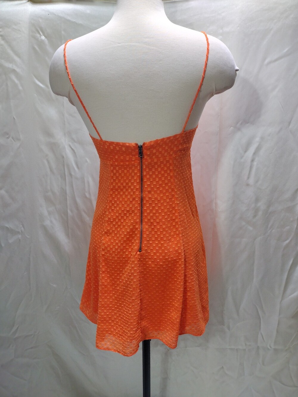 Alice + Olivia Dress Roe Mini Front Tie in Monarch Orange Size 0 - Picture 5 of 10